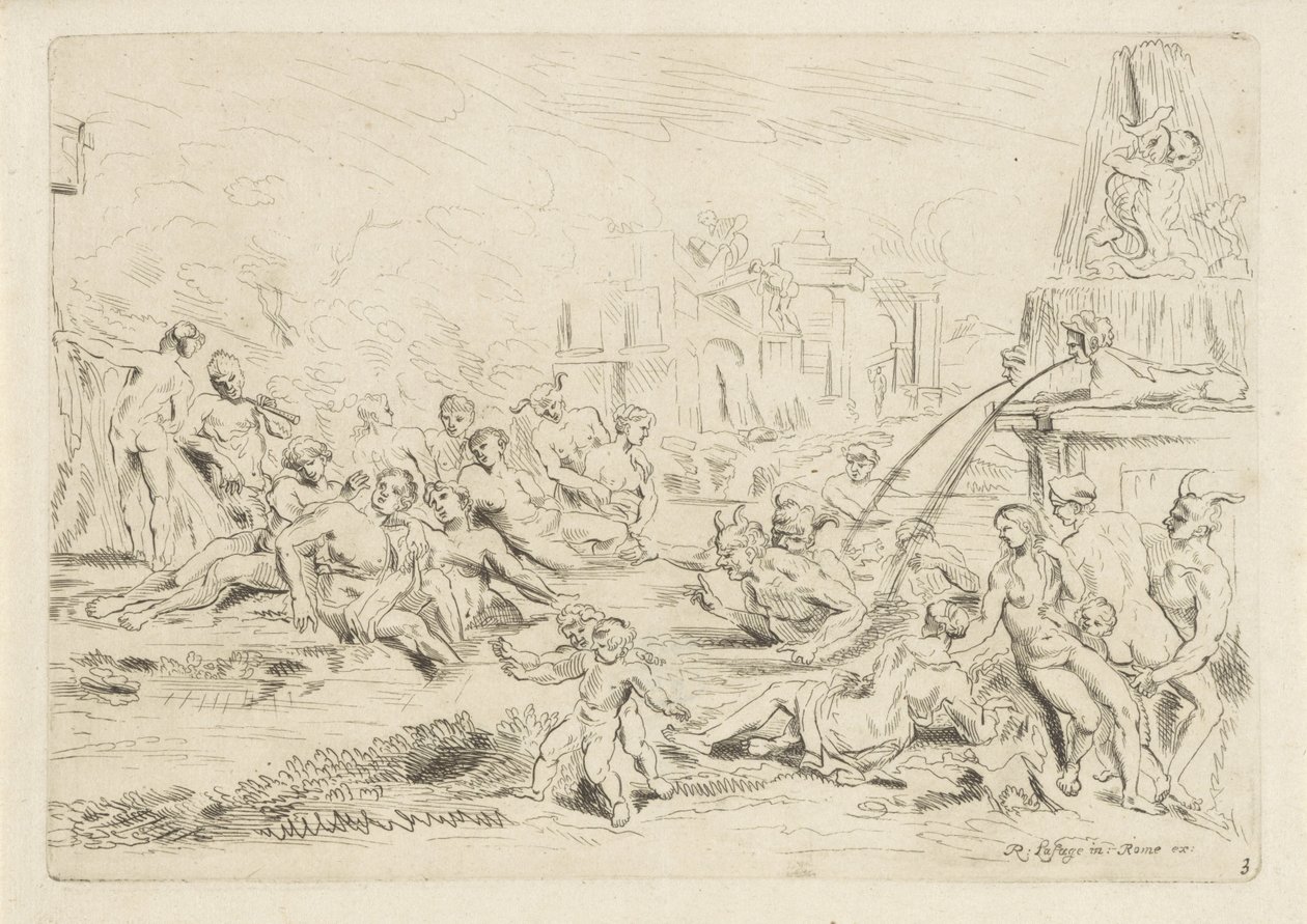 Koupání satyrů a nymfy The Bacchanal (název série) od Anthonie de Winter