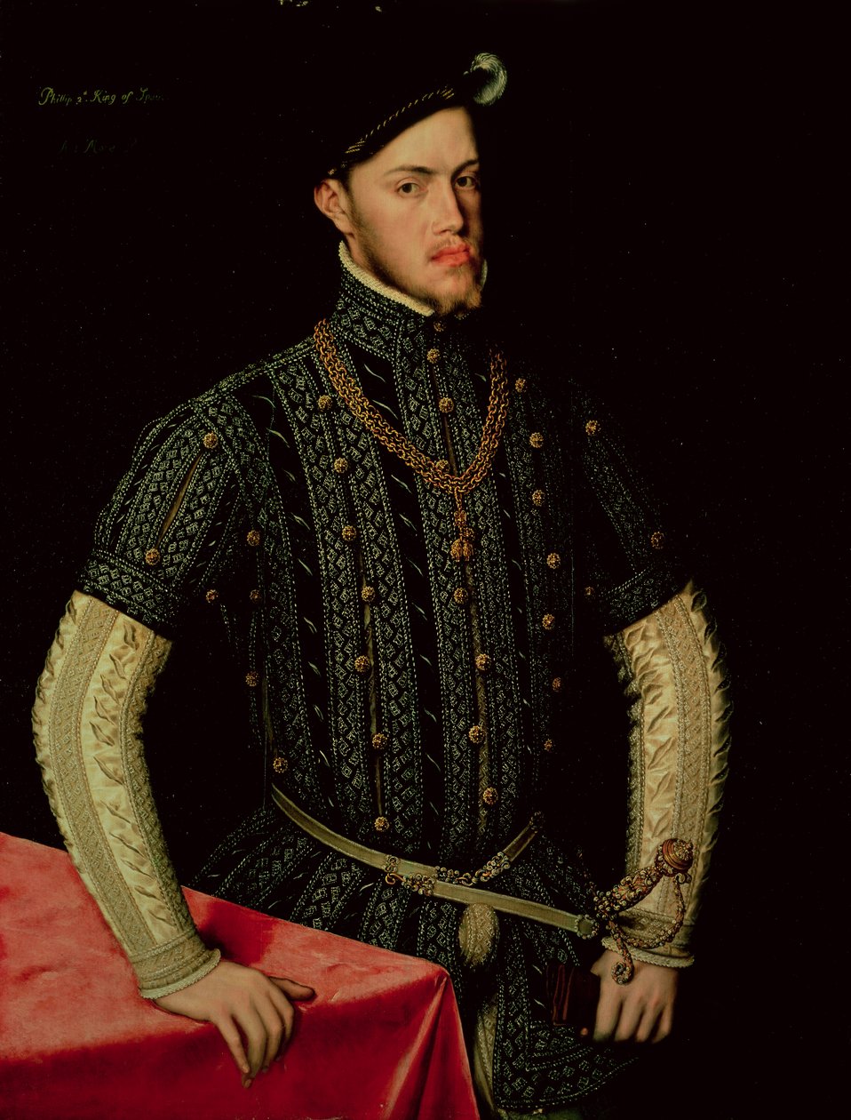 Španělský král Filip II., 1549-55 (panel) od Anthonis van Dashorst Mor