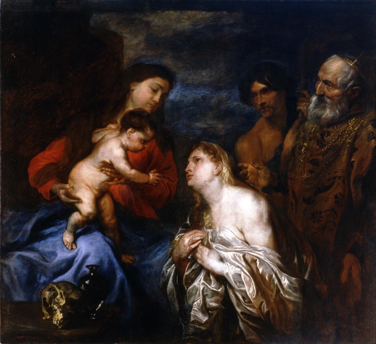 Panna Maria a dítě s kajícími hříšníky od Anthony van Dyck