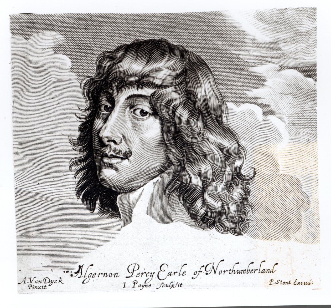 Portrét Algernona Percyho, desátého hraběte z Northumberlandu (1602-1668), vyrytý Johnem Paynem (fl. 1608-48) od Anthony van Dyck