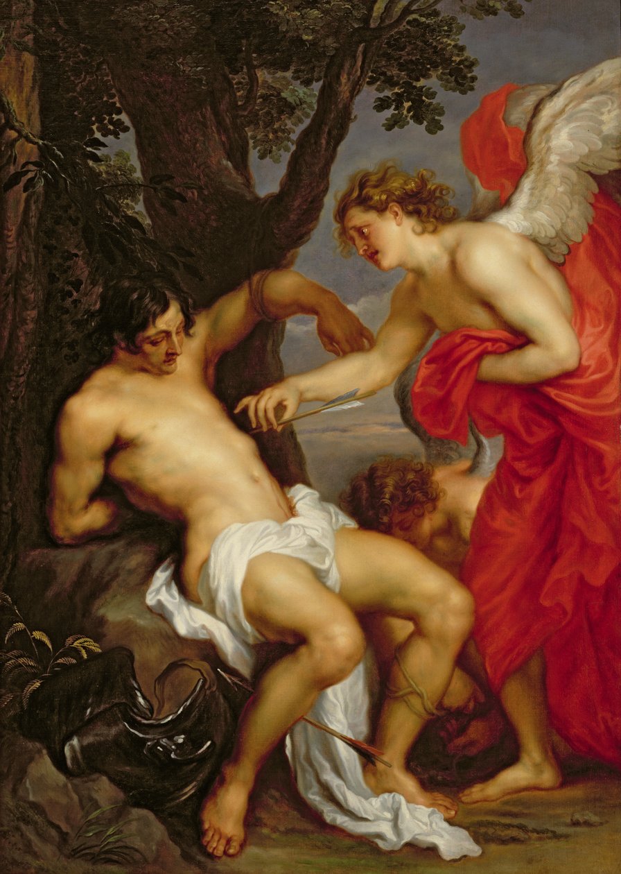 Svatý Sebastian a anděl od Anthony van Dyck