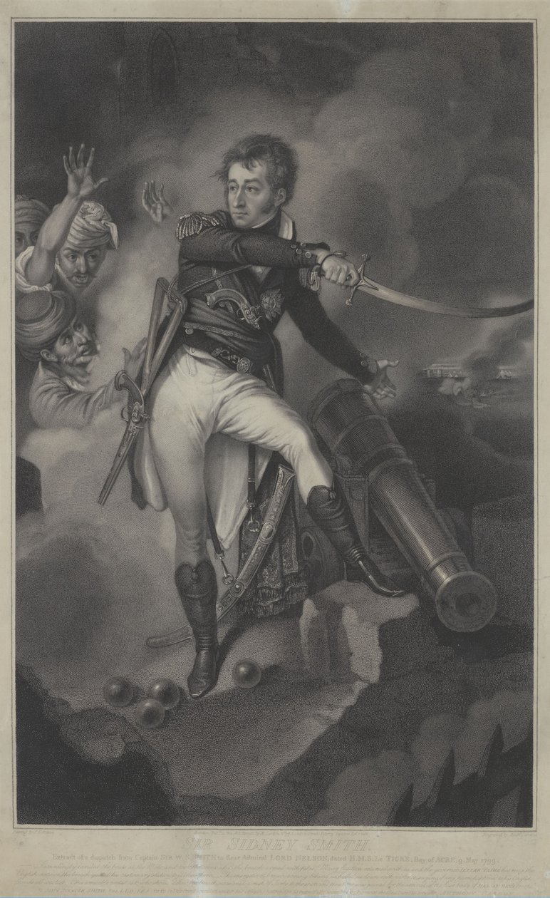 Portrét sira Sidneyho Smitha, britského admirála, na Acre (1764-1840) od Anthony Cardon