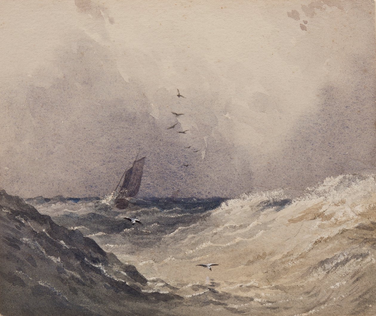 Plachetnice před bouří, c.1830 od Anthony Vandyke Copley Fielding