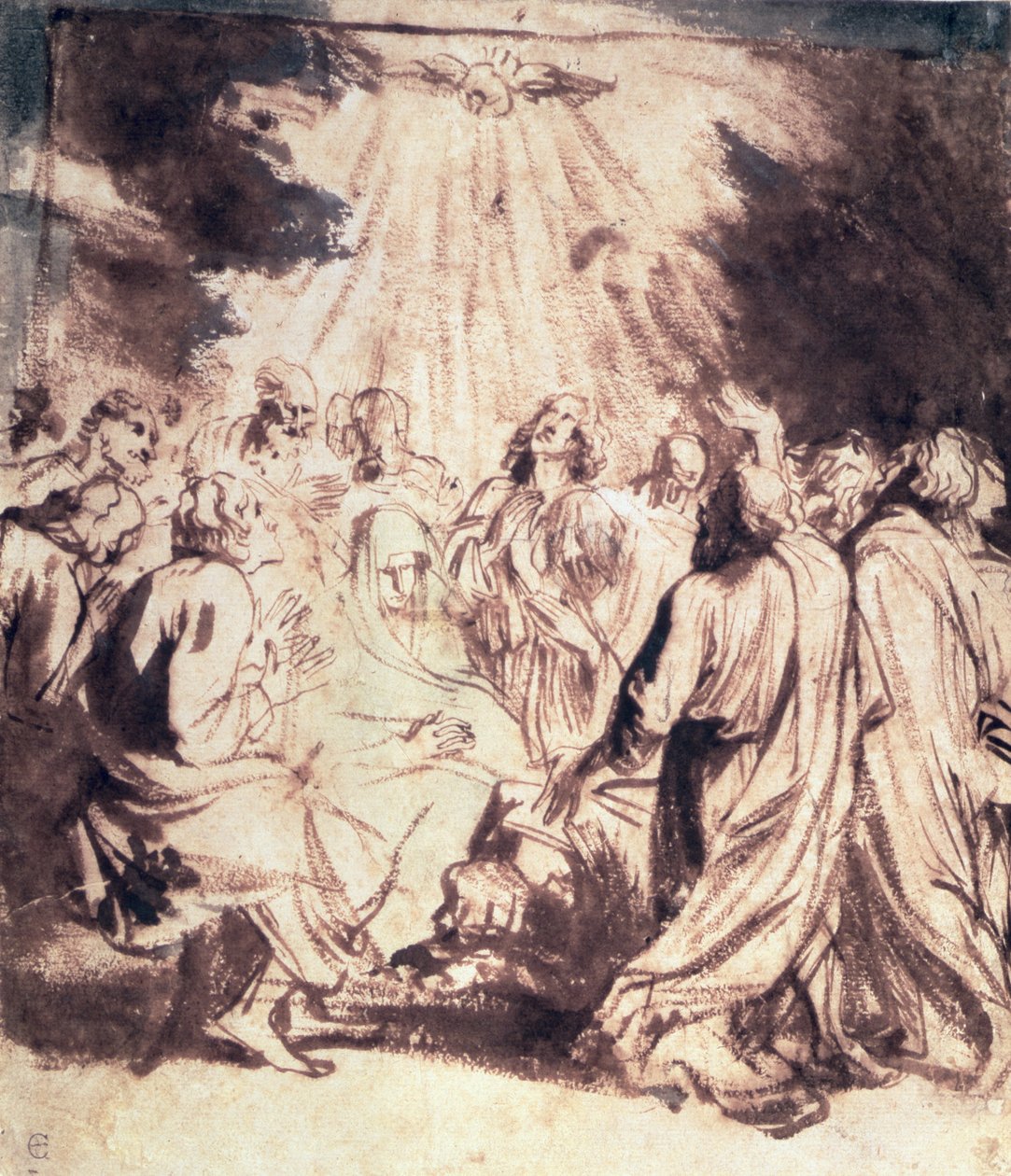 Letnice, 1620-1 (pero a štětec) od Anthony van Dyck