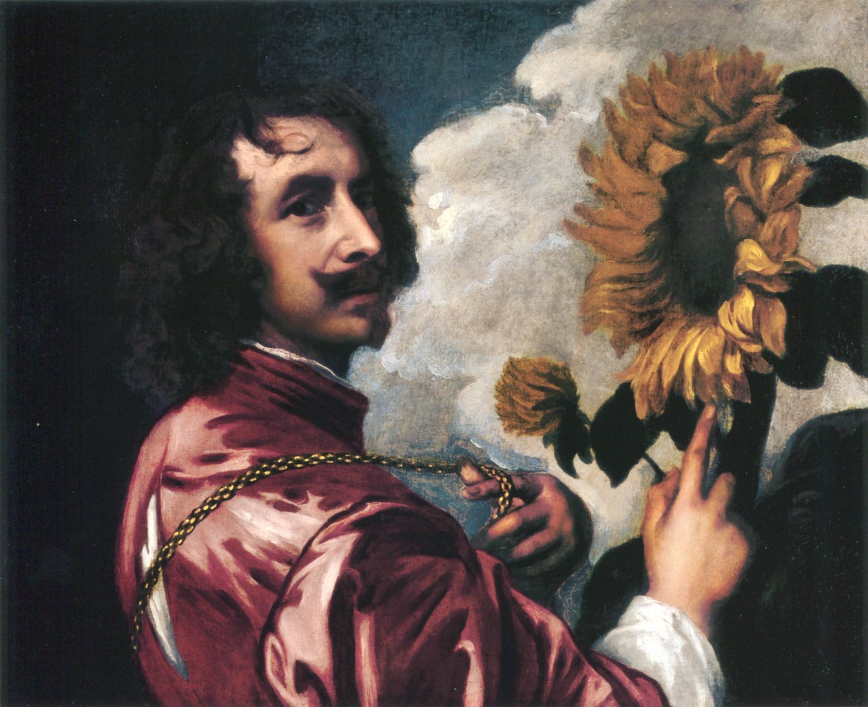 Autoportrét se slunečnicí od Anthony van Dyck