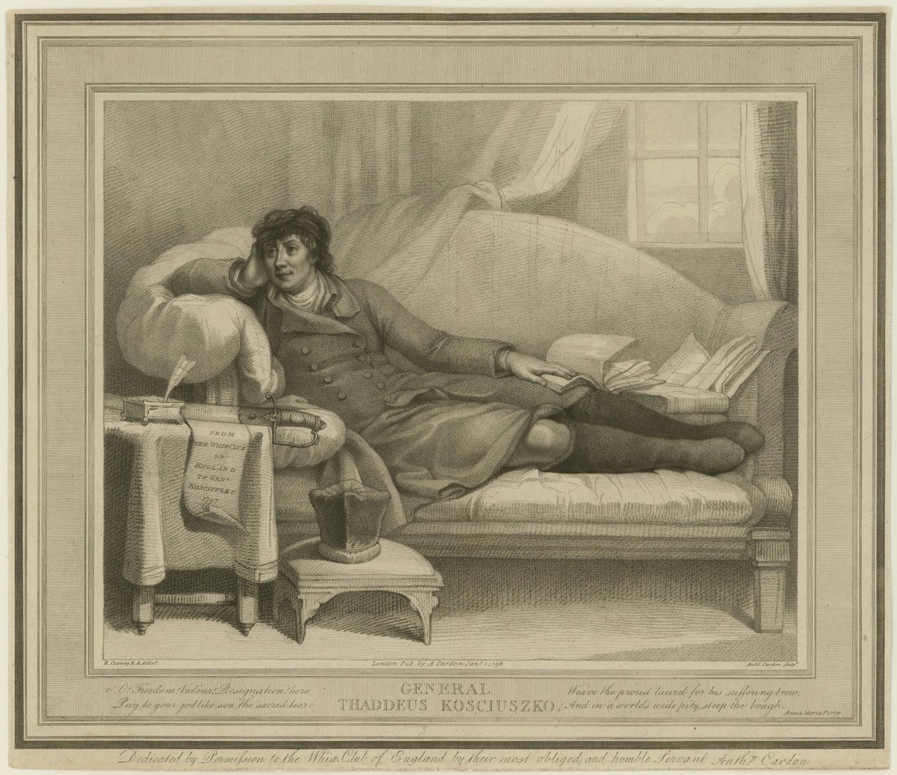 Tadeusz Kosciuszko 1746-1817, 1798. od Anthony Cardon