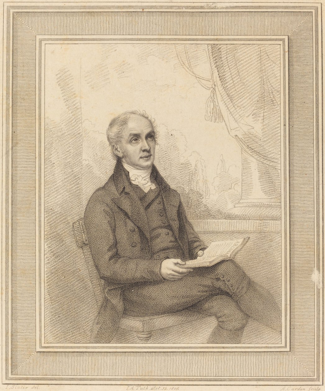 Překladatel John Augustus od Anthony Cardon after Joseph Slater