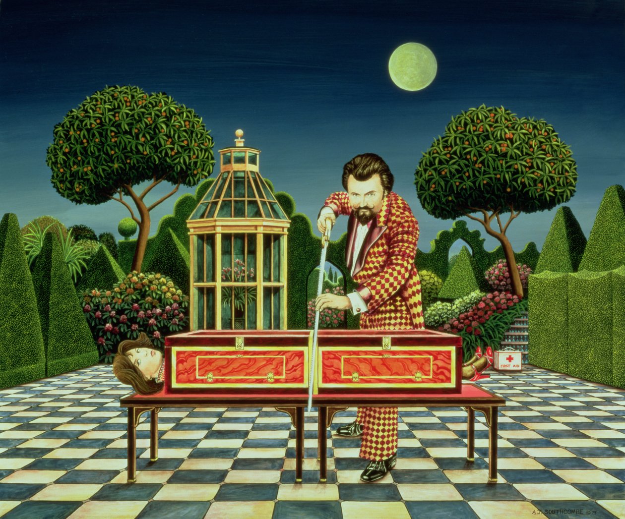 Moonlight Magician, 1979 (akryl na palubě) od Anthony Southcombe