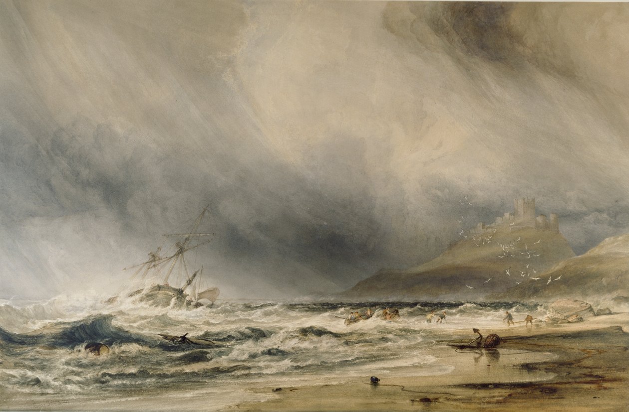 Hrad Bamburgh, 1852 od Anthony Vandyke Copley Fielding