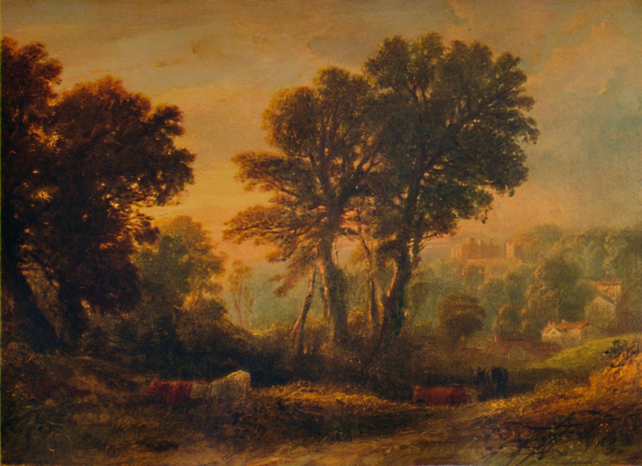 Hrad Dunster: Západ slunce, c1850, 1935 od Anthony Vandyke Copley Fielding