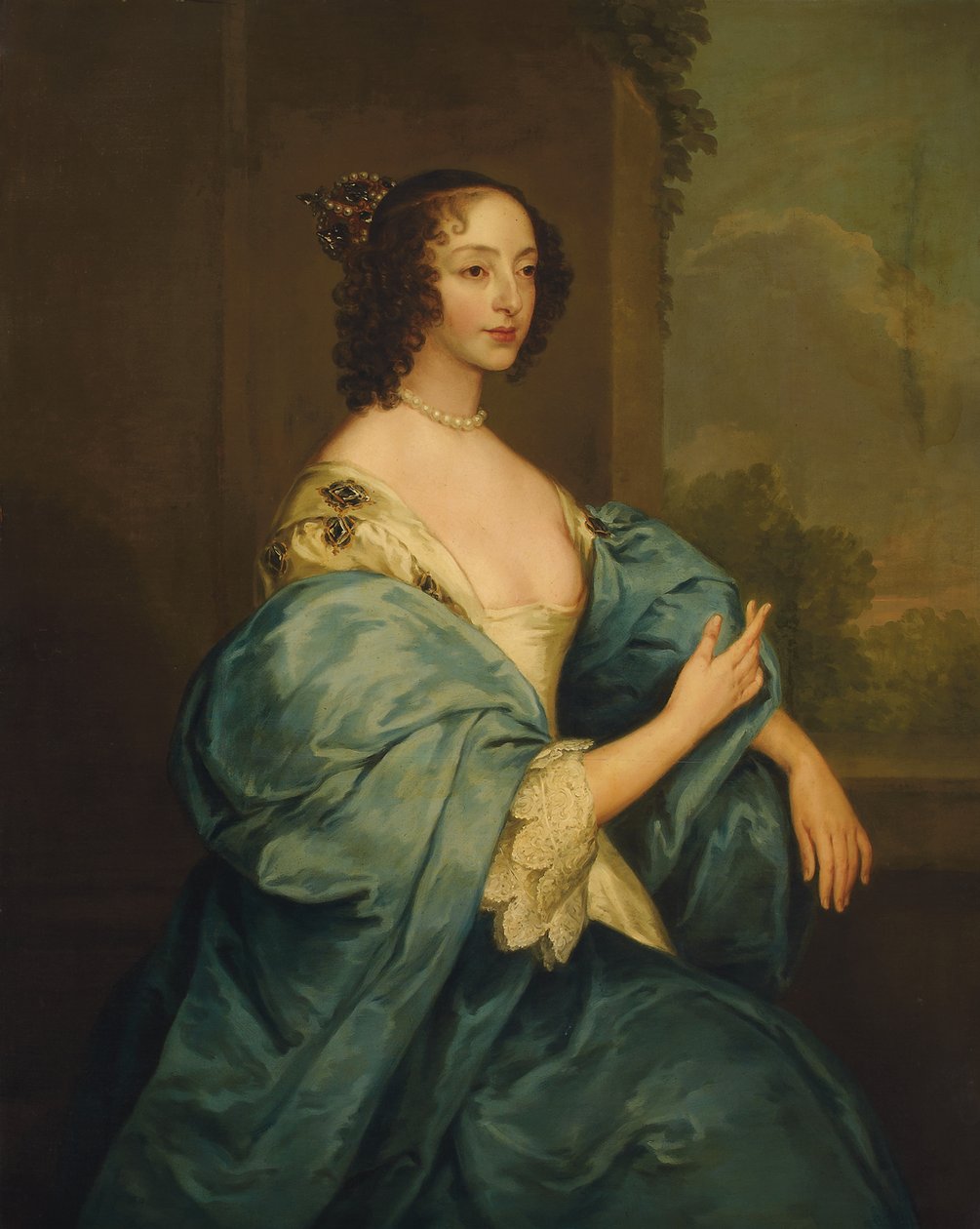 Portrét královny Henrietty Marie od Anthony van Dyck