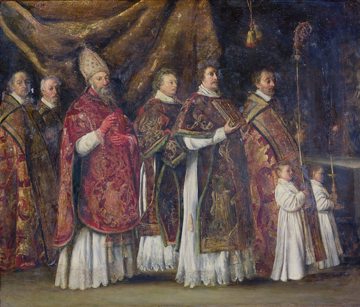 Papežská mše aneb Procesí (olej na mědi) od Antoine Le Nain
