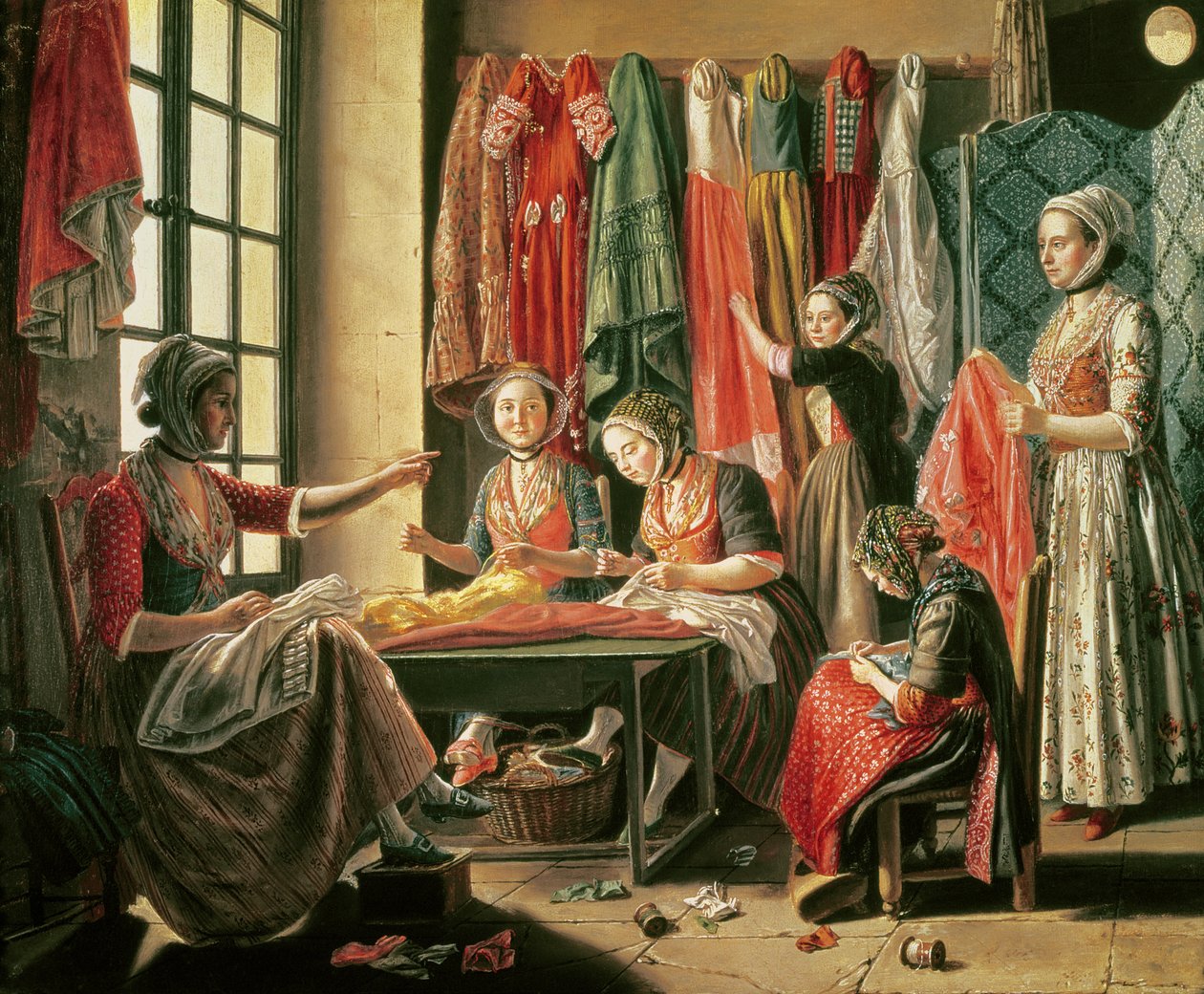Dílna krejčího, Arles, 1760 od Antoine Raspal