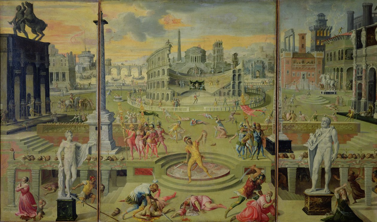 Masakr triumvirátu, 1566 od Antoine Caron