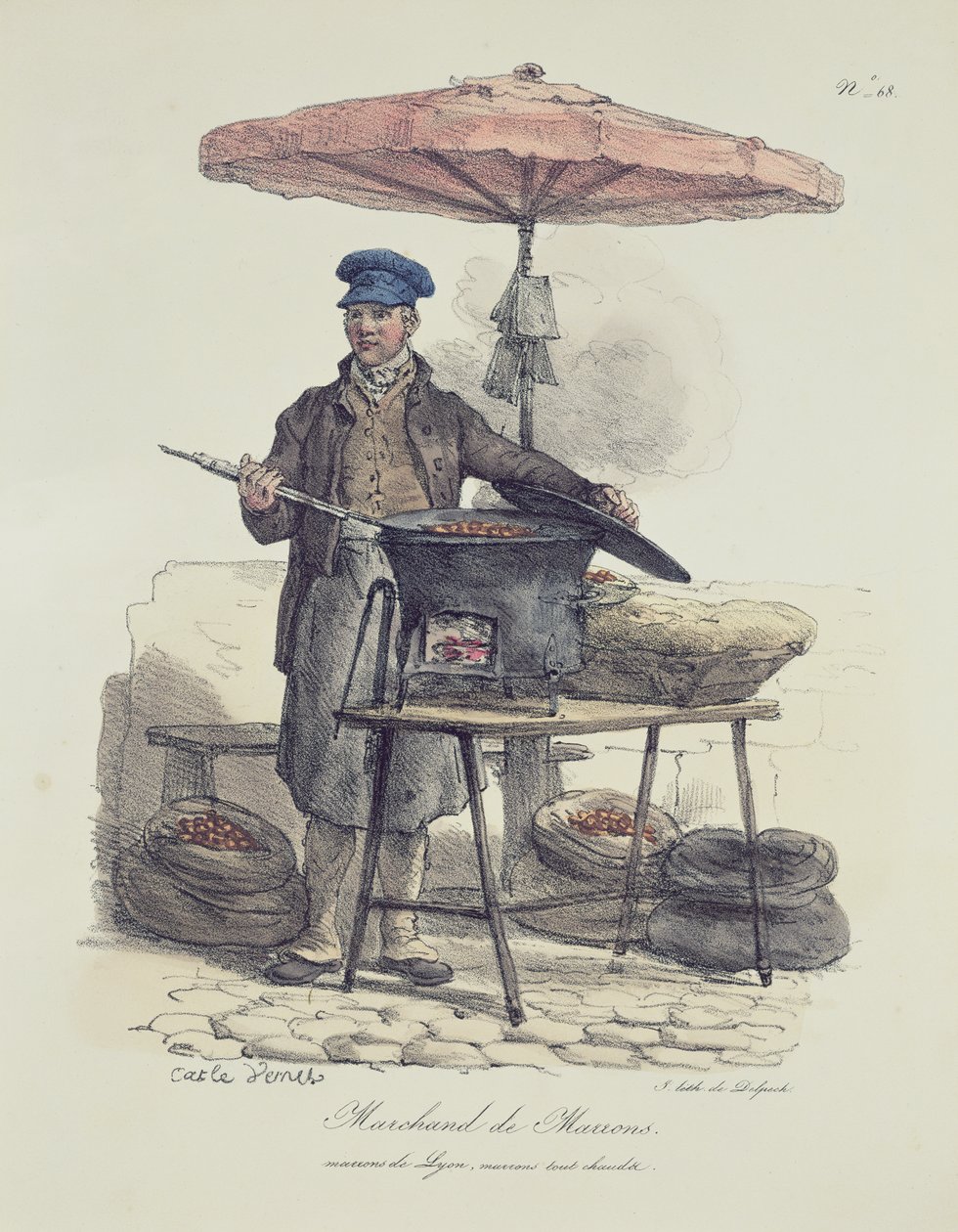 Prodavač kaštanů od Antoine Charles Horace Vernet