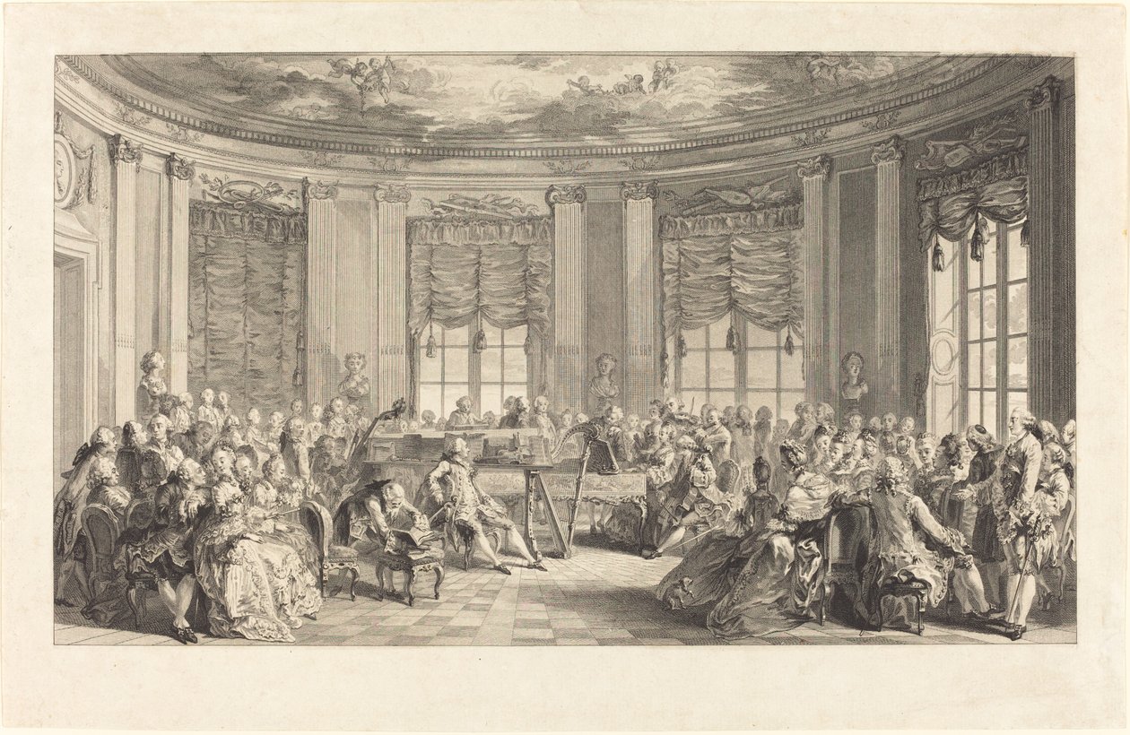 Koncert od Antoine Jean Duclos after Augustin de Saint Aubin