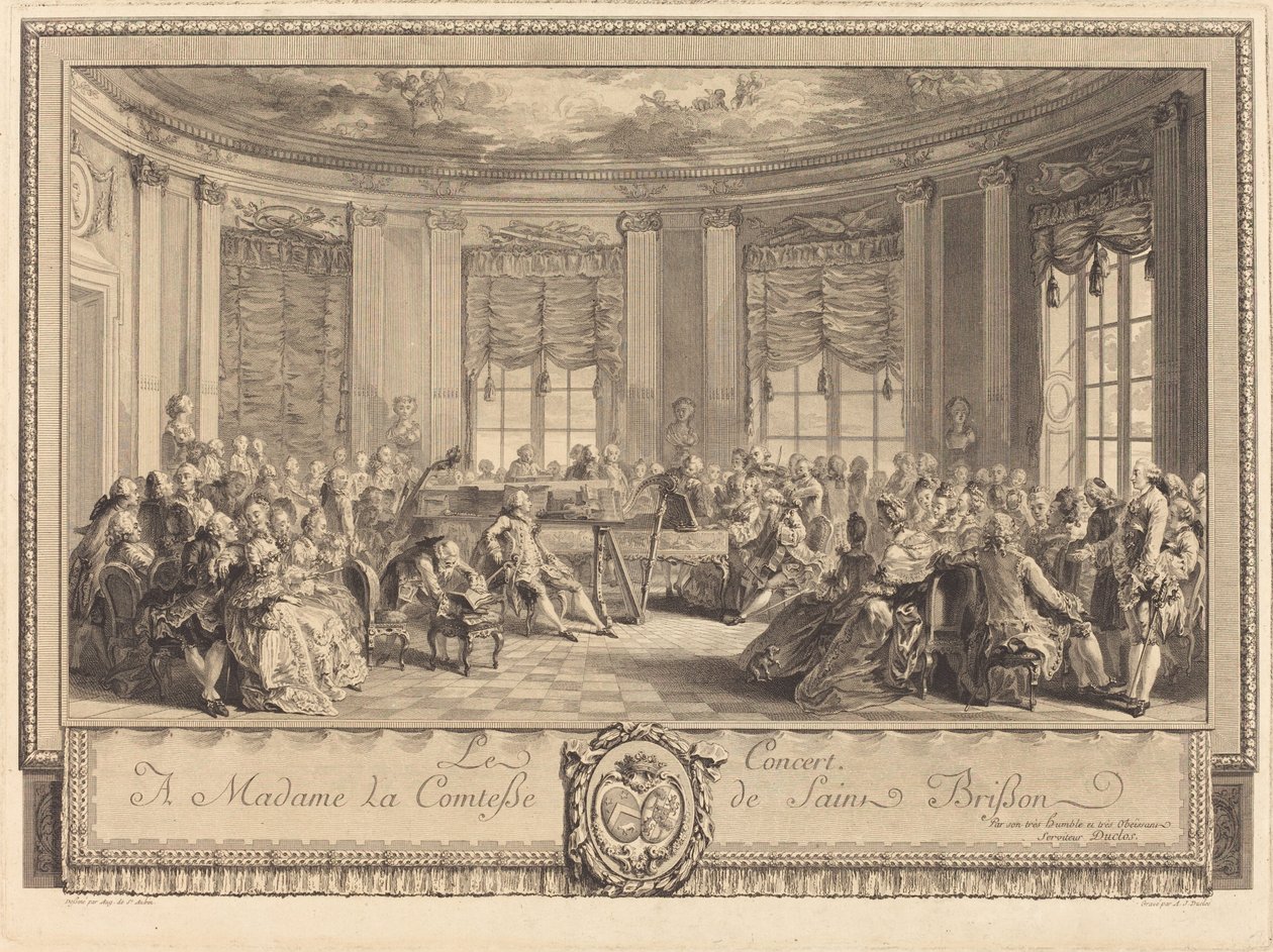 Koncert od Antoine Jean Duclos after Augustin de Saint Aubin
