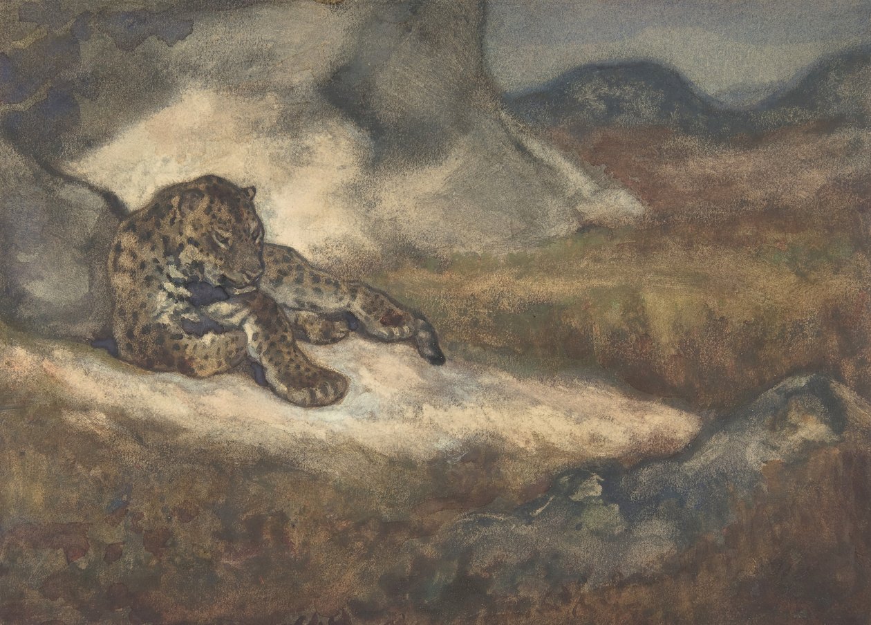 Leopard vleže, 1810-75. od Antoine Louis Barye