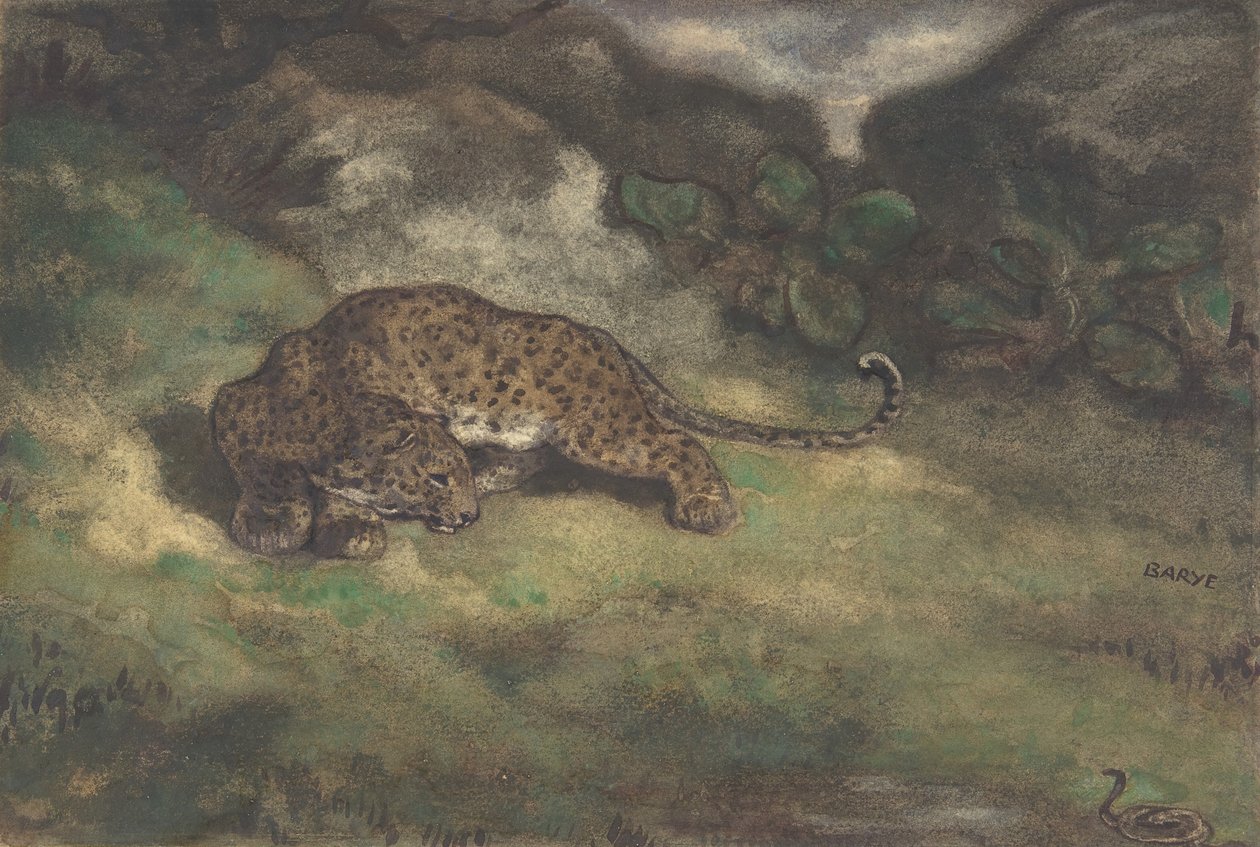 Leopard a had, 1810-75. od Antoine Louis Barye