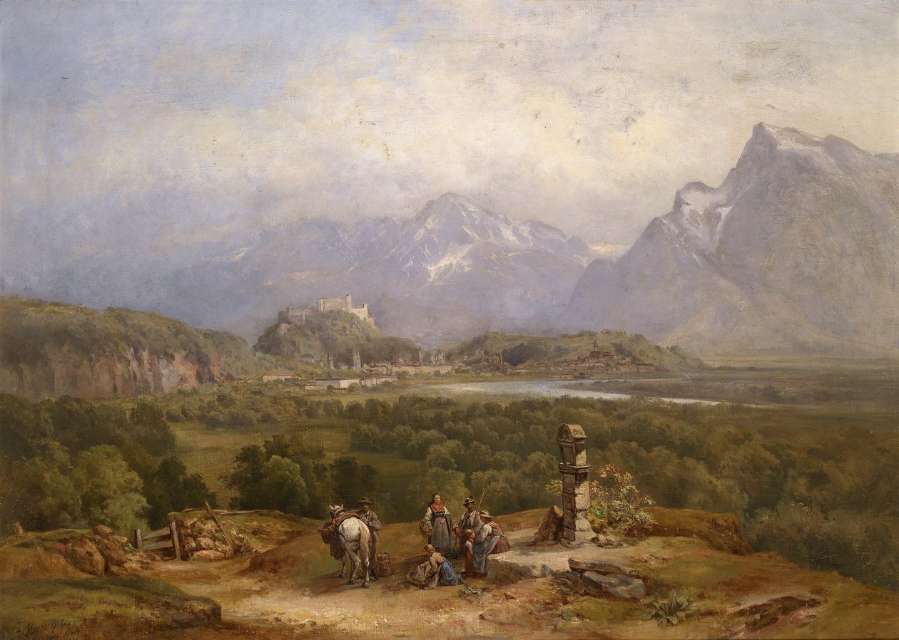 Široký výhled na Salzburg od Anton Hansch