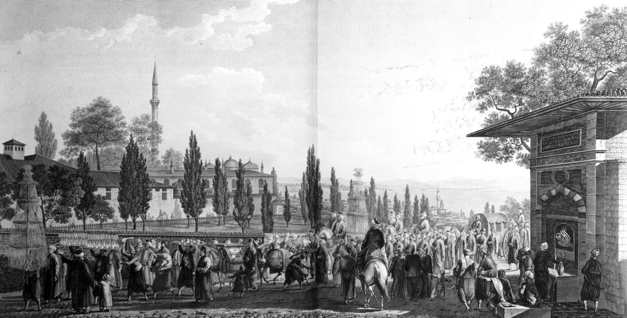 Turecký svatební obřad, z „Voyage Pittoresque de Constantinople et des rives du Bosphorus“, 1819 od Anton Ignaz Melling