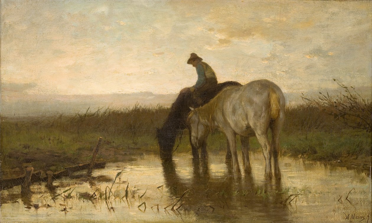 Pití koní od Anton Mauve