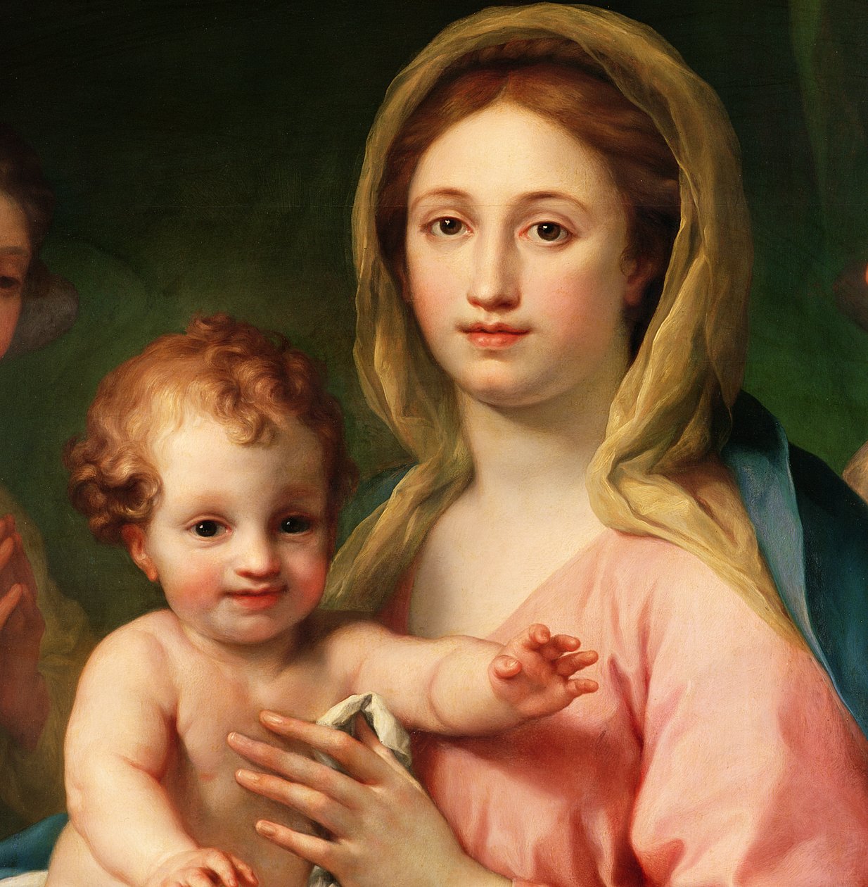 Madonna a dítě se dvěma anděly, 1770-73 (detail 91576) od Anton Raphael Mengs