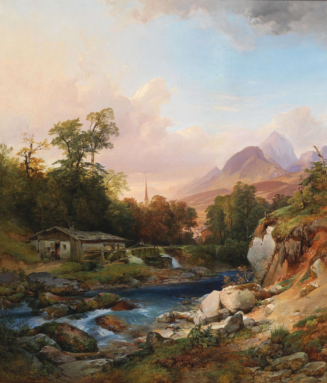 Horská krajina s kovárnou od Anton Hansch