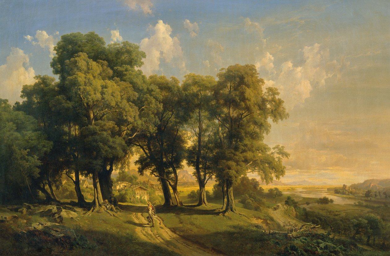 Unter den Linden (večerní krajina) od Anton Hansch