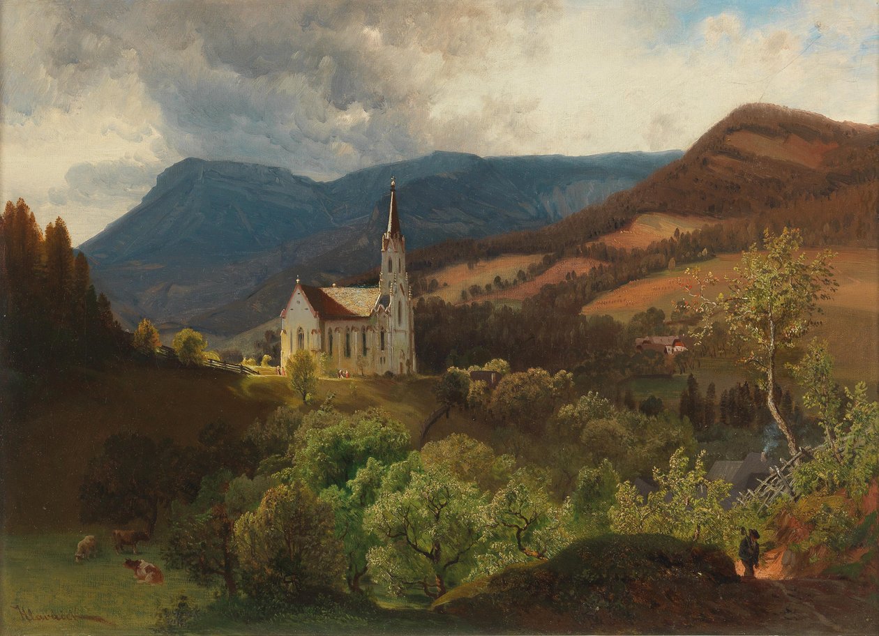 Anton Hlavacek Bergkirche od Anton Hlavacek