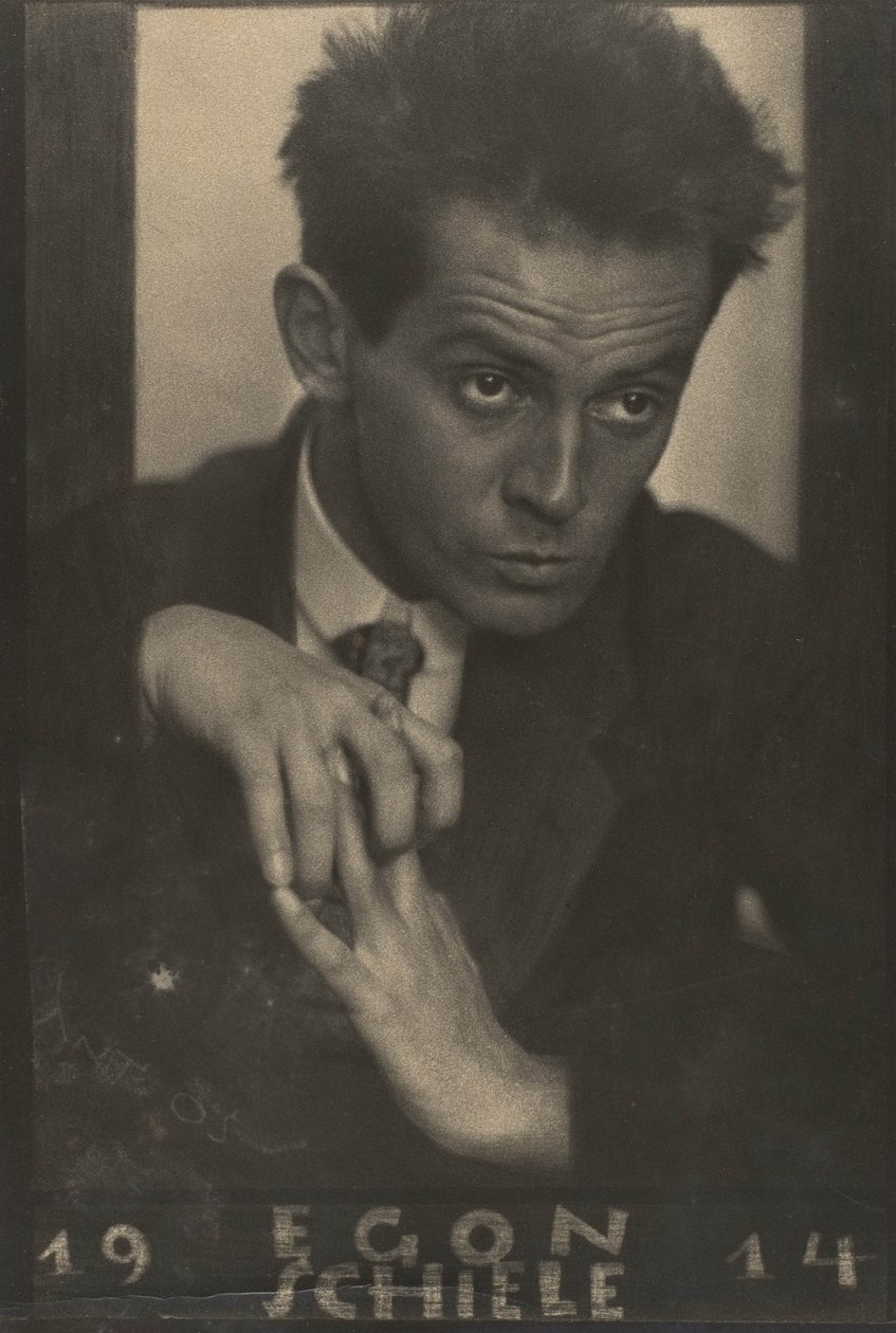 Egon Schiele, 1914 (želatinový stříbrný tisk) od Anton Josef Trcka