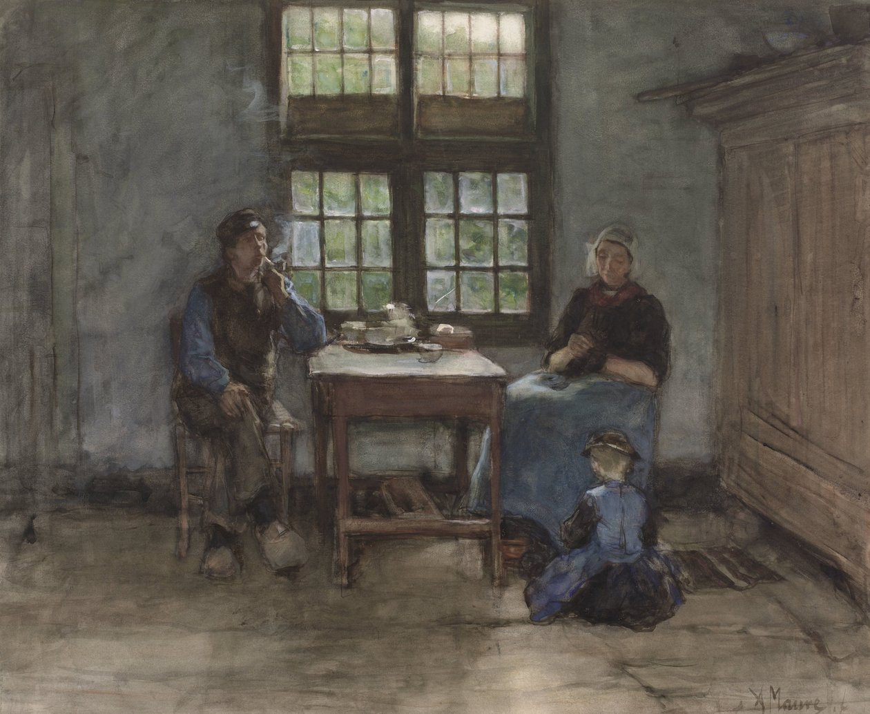 Larens v interiéru od Anton Mauve