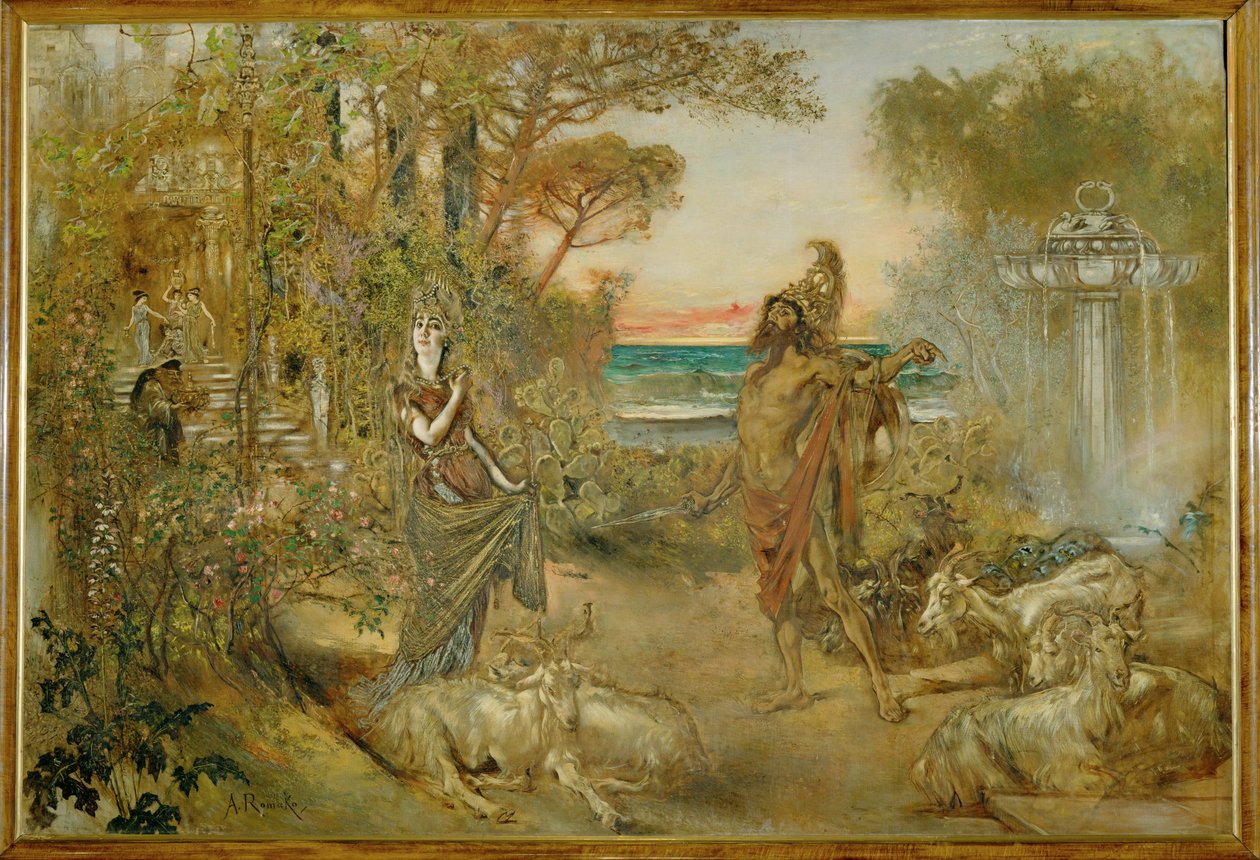 Circe a Odysseus ... (malba na plátně) od Anton Romako