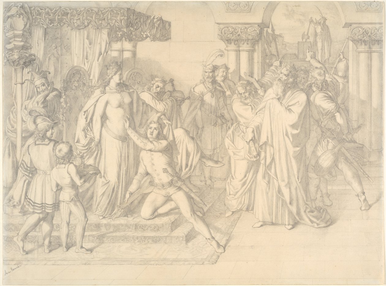 Singers Contest on the Wartburg, c. 1853. od Anton Romako