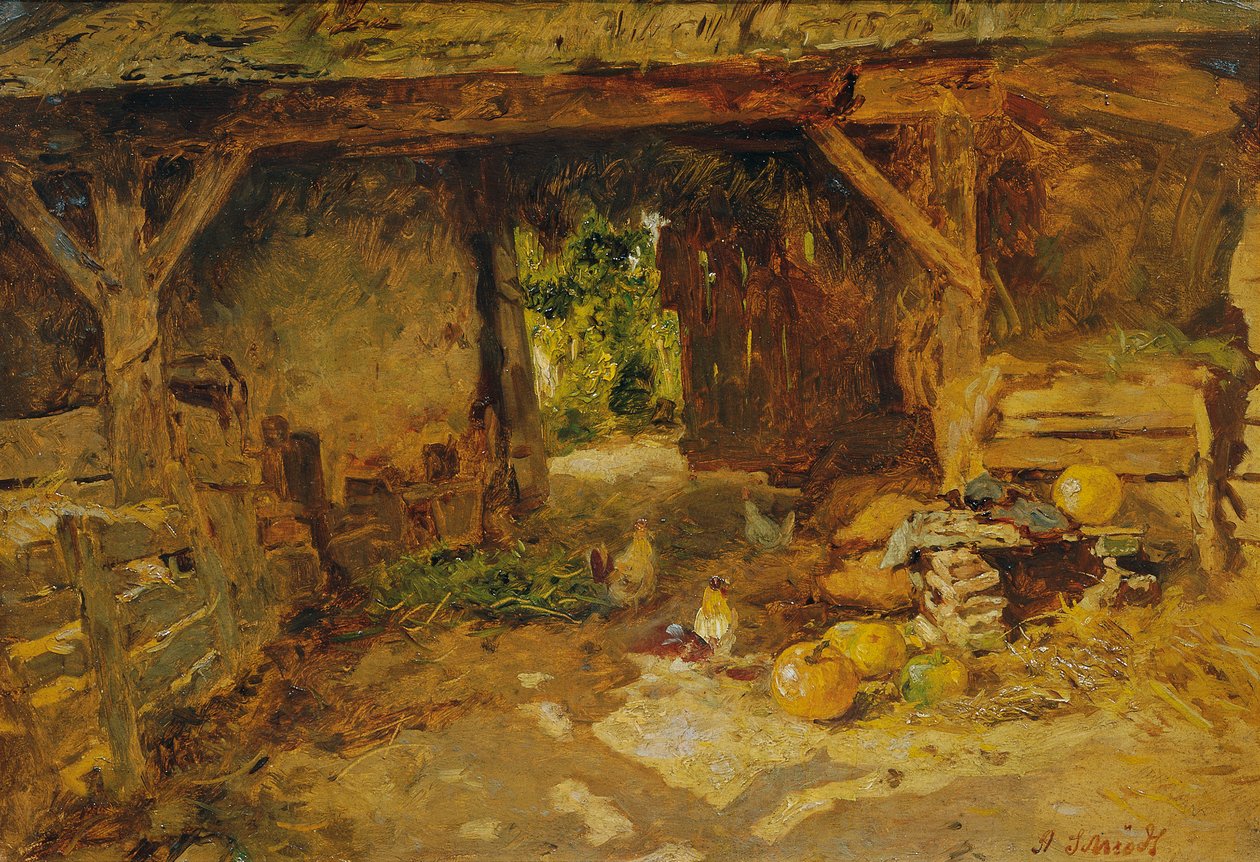 Interiér dvora z Marchfeldu od Anton Schrodl