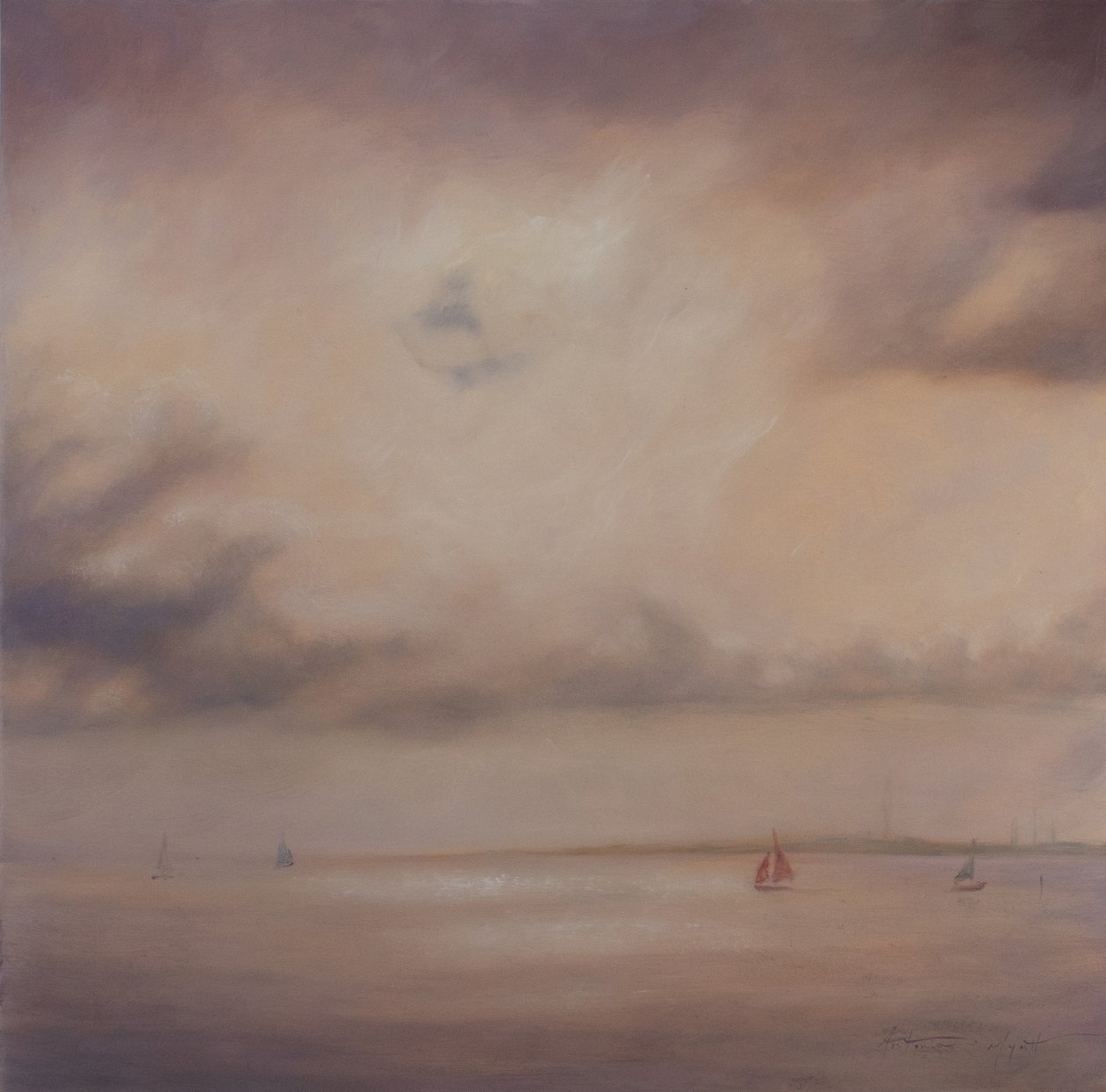 Veneperhe, 2014 (öljy kankaalle) od Antonia Myatt