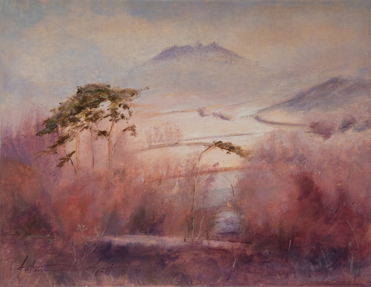 Frozen Valley, Somerset, 2023 (olej na plátně) od Antonia Myatt
