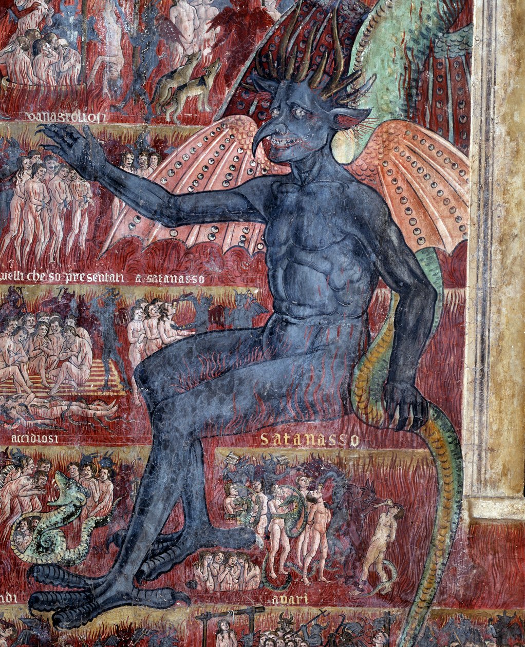 Ďábel v pekle, detail (Fresco od Antoniazzo Romano