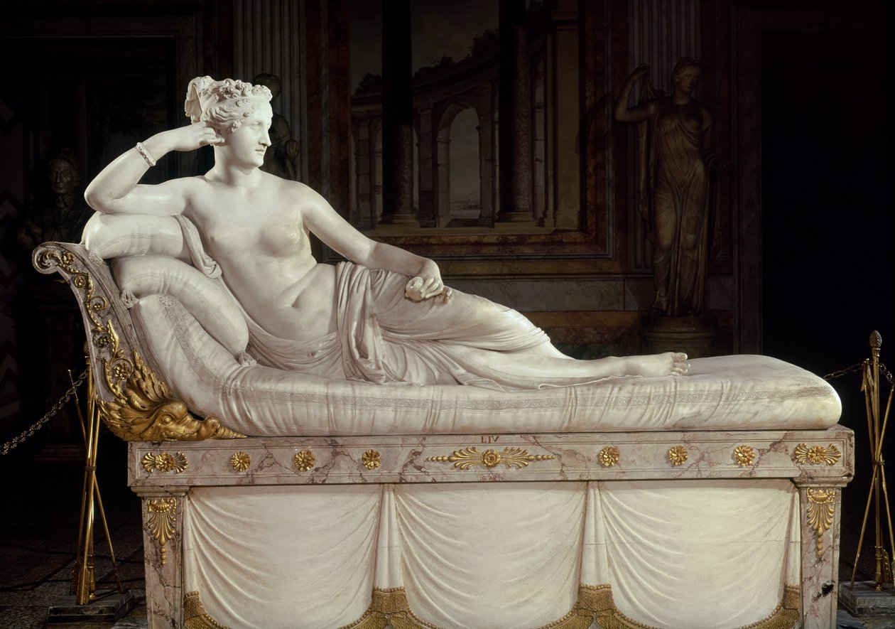 Pauline Bonaparte (1780-1825) jako vítězná Venuše, kolem 1805-08 (mramor) od Antonio Canova