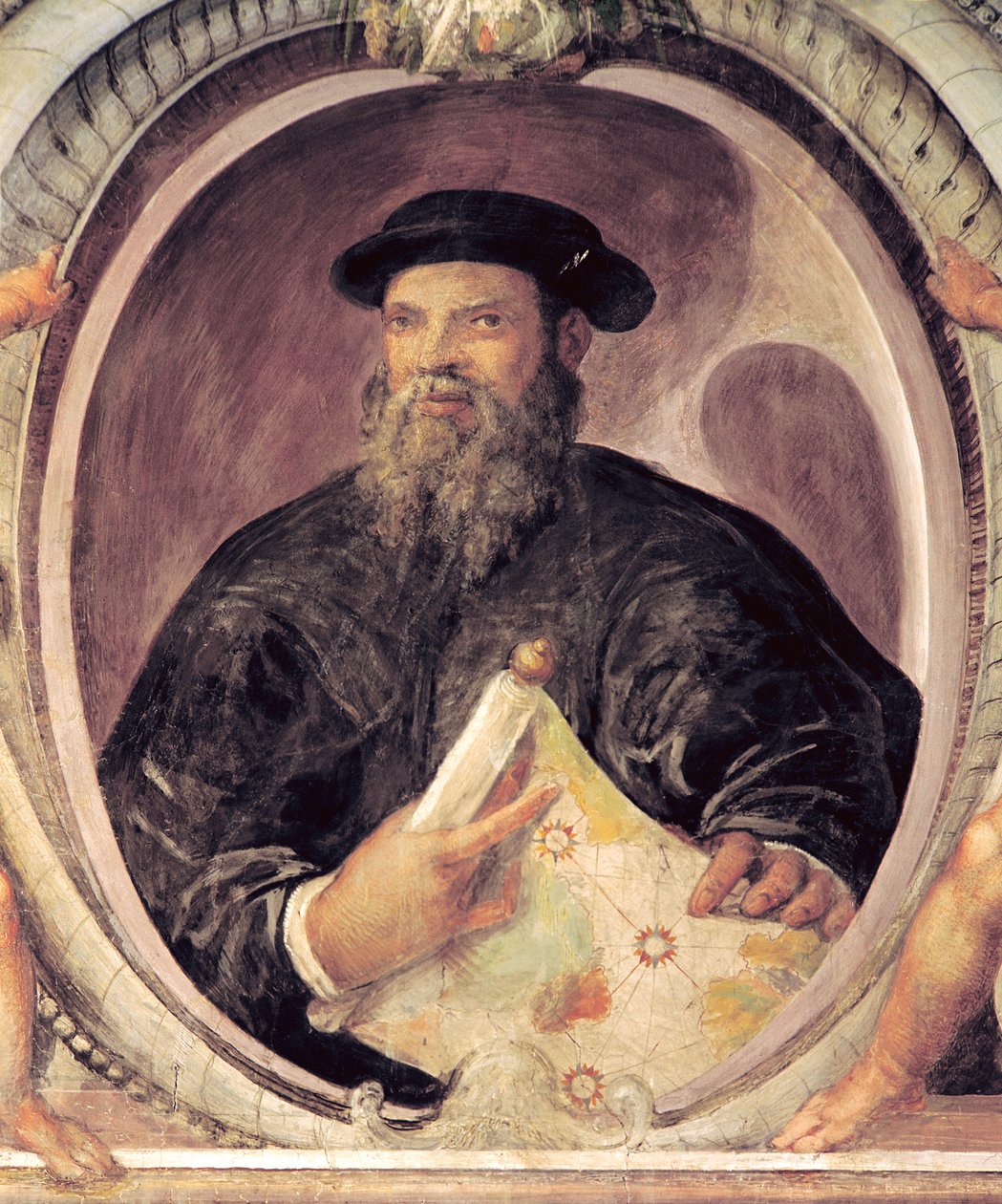 Ferdinand Magellan (asi 1480-1521) ze „Sala del Mappamondo“ (Síň map světa) od Antonio Giovanni de Varese