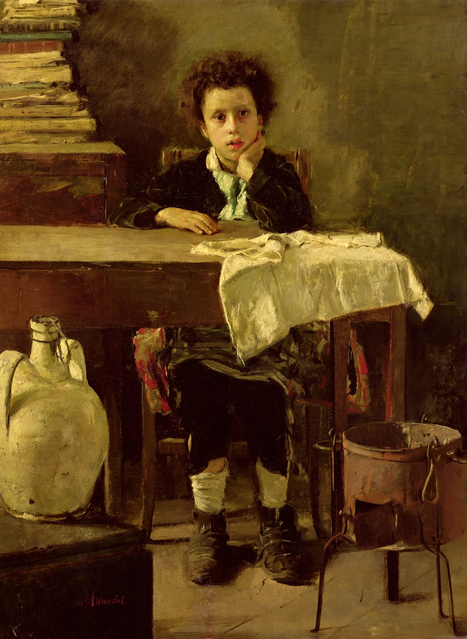 Malý školák aneb Chudý školák od Antonio Mancini