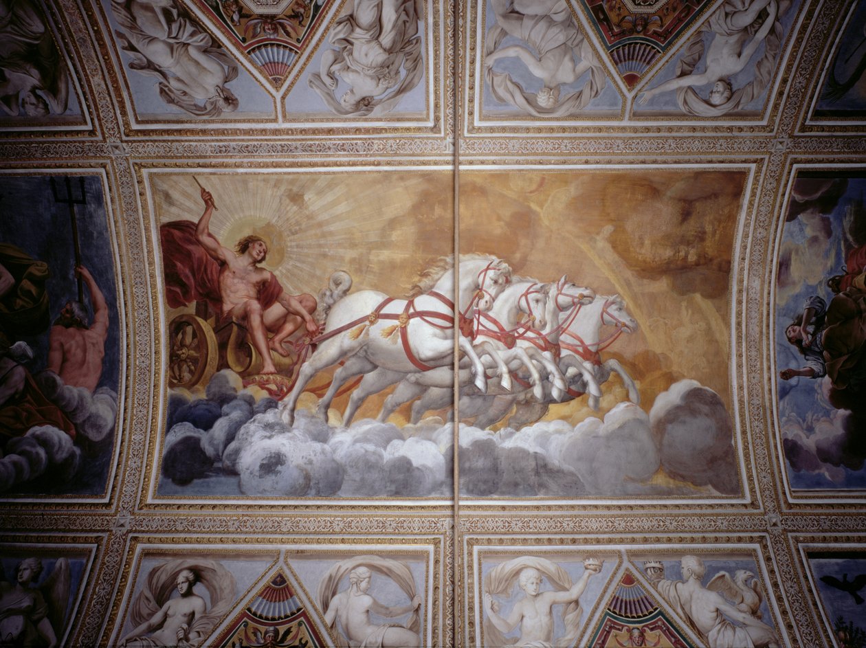 Bůh Slunce jedoucí na svém voze po obloze, nástropní malba (pár 78802) od Antonio Maria Viani