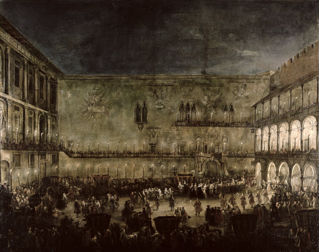 Příjezd saské princezny Amelie v kočáře do Dóžecího paláce od Antonio Stom