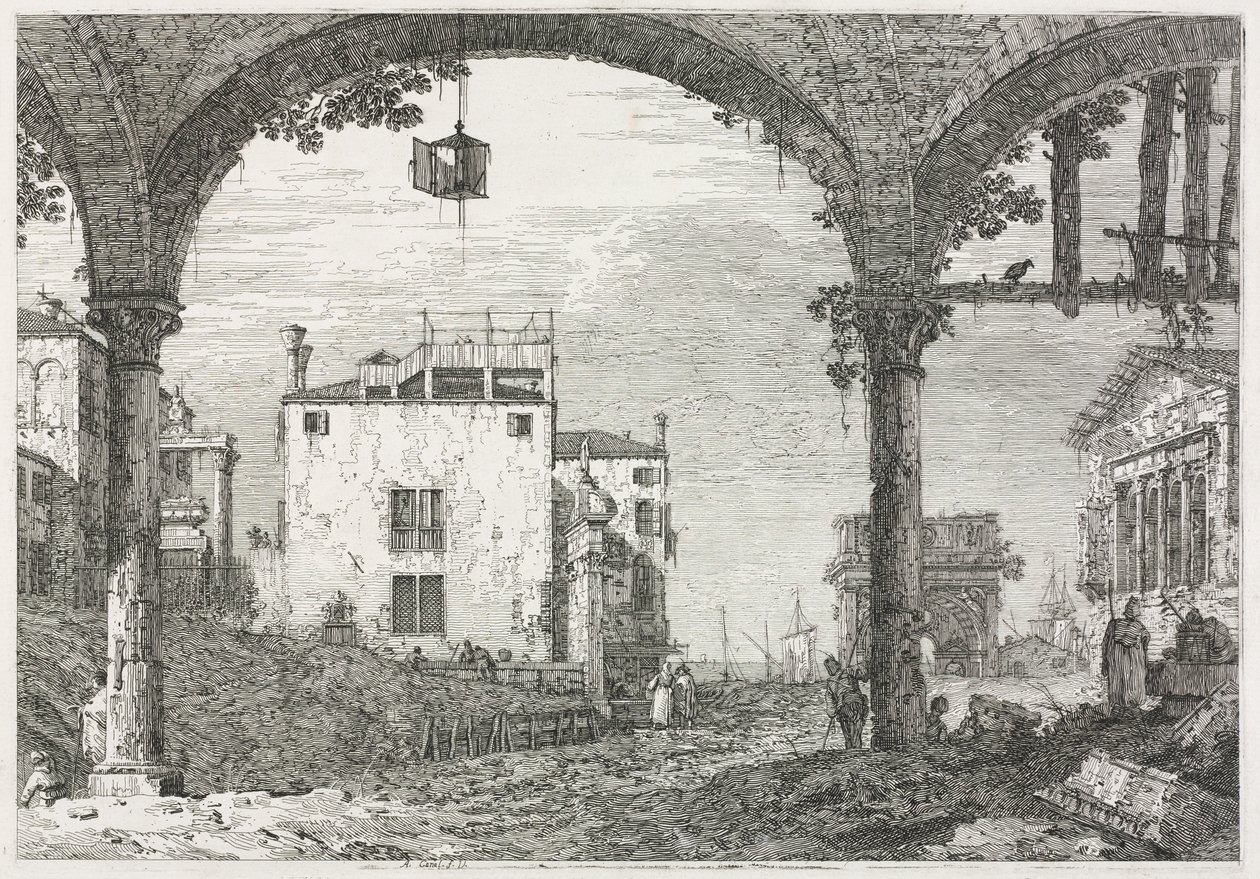 Pohledy: Portico s lucernou od Antonio Canaletto