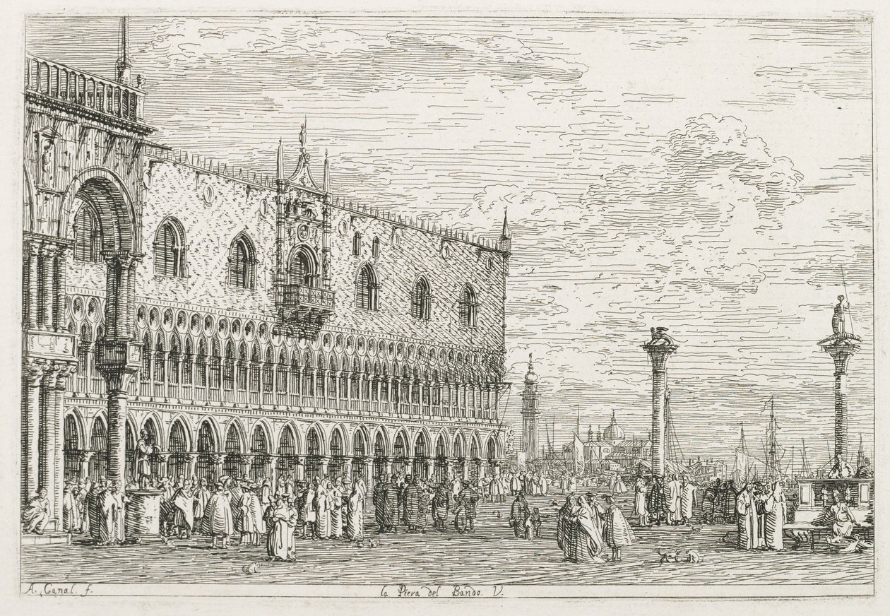 Pohledy: Kámen Proklamace v Benátkách od Antonio Canaletto