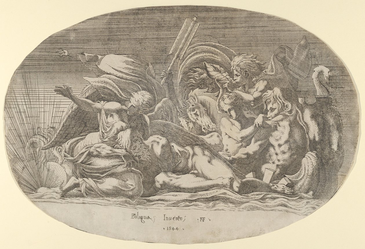 Iris, Neptun a spánek, 1544. od Antonio Fantuzzi
