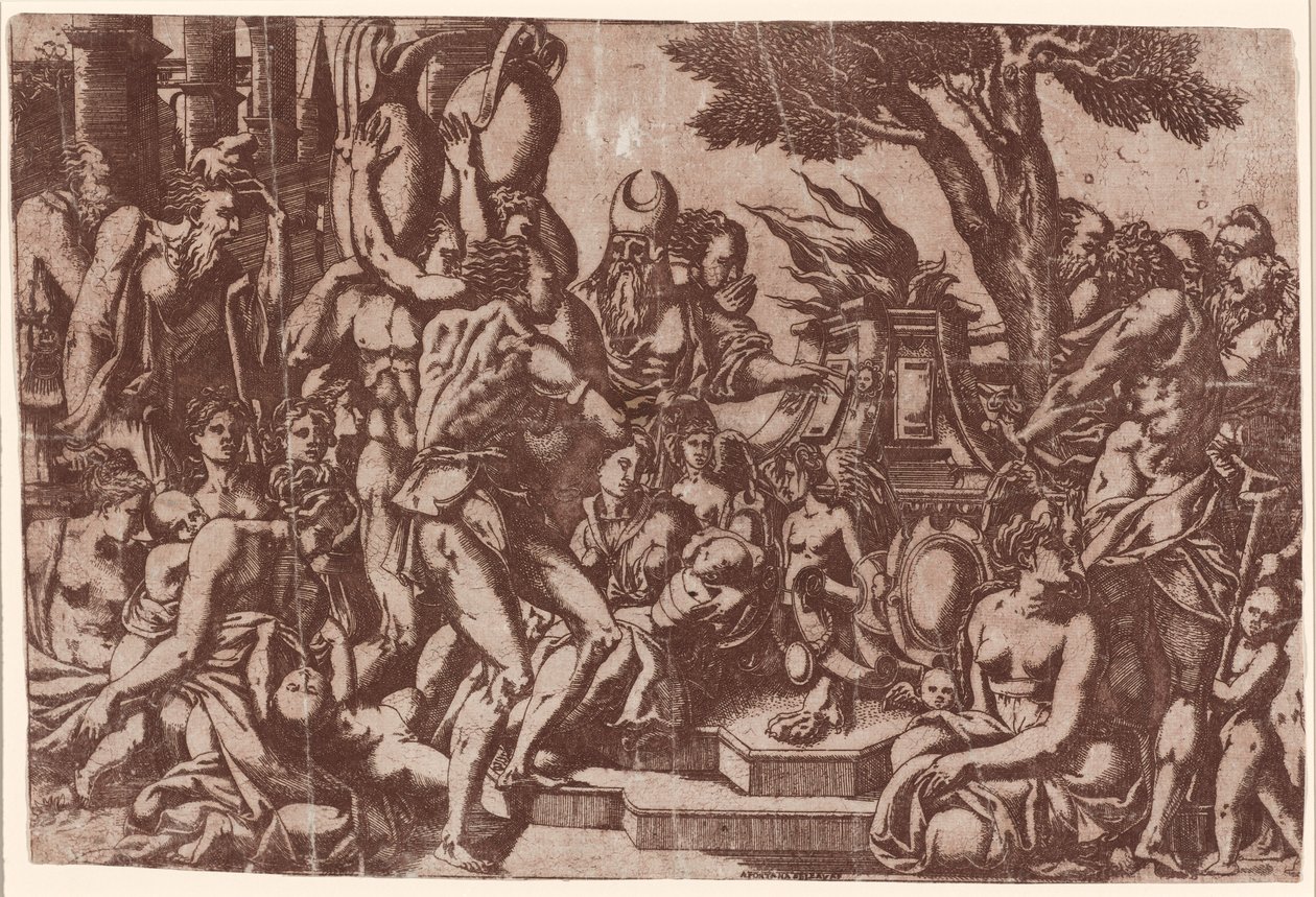 Oběť Priapusovi od Antonio Fantuzzi after Rosso Fiorentino