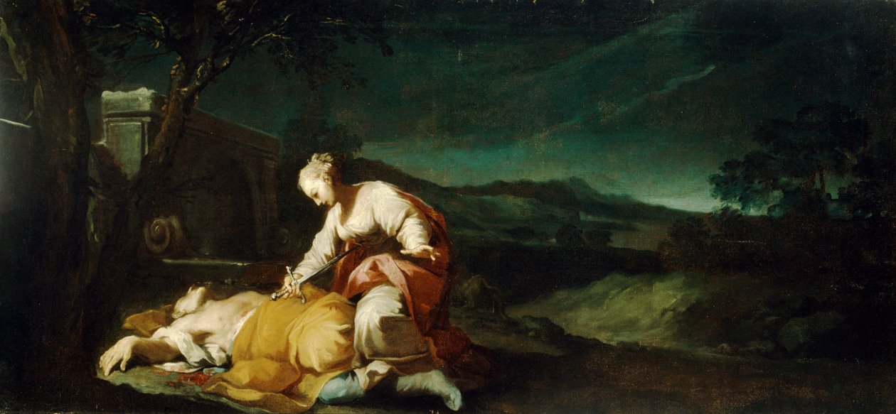 Pyramus a Thisbe od Antonia Gionimy (1697-1732). od Antonio Gionima