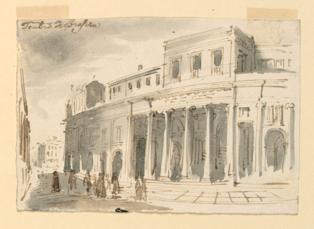 Exteriér, divadlo v Brescii od Antonio Giuseppe Basoli