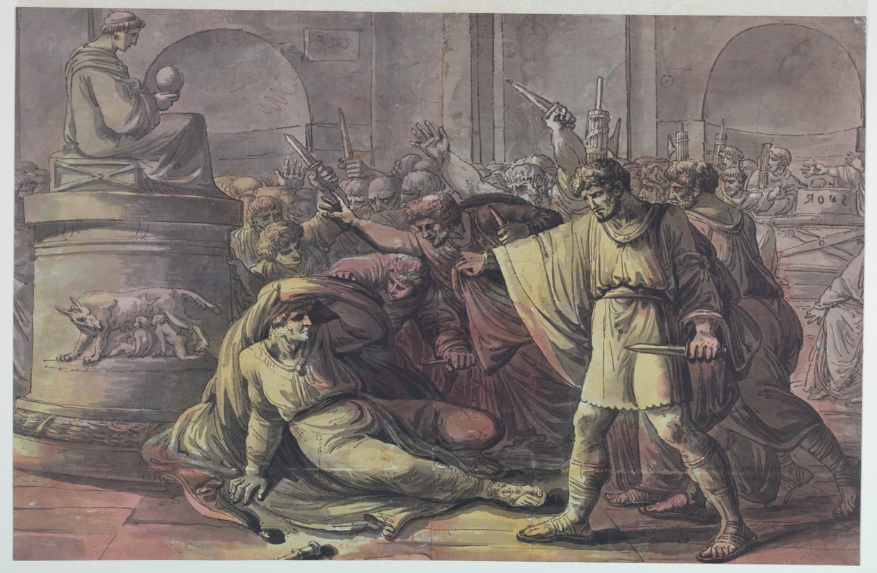 Smrt Julia Caesara od Antonio Giuseppe Basoli